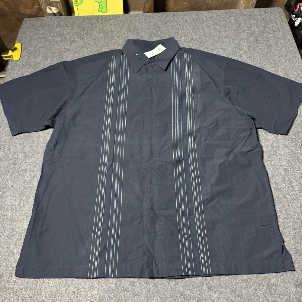 VTG Y2K Banana Republic NWT Mens Striped Short Sleeve Button Shirt Size XL Indie